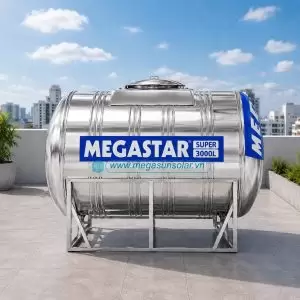 Bồn inox chứa nước sinh hoạt Megastar Super 3000L bồn ngang