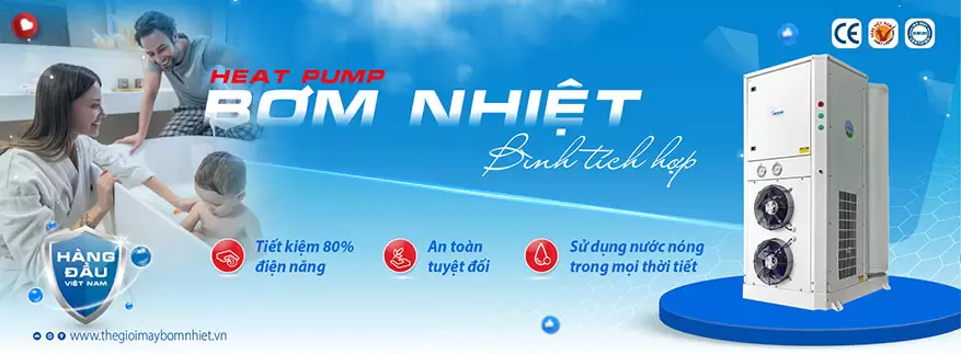 Máy nước nóng bơm nhiệt heat pump bình tích hợp Megasun - All in one