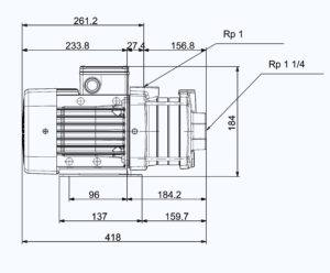 kích thước máy bơm nước Grundfos Cm5 6