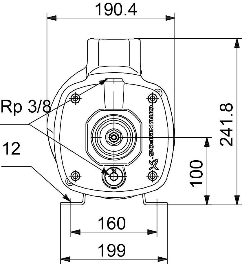 Kích thước bơm nước Grundfos CM10-3-ARAE AVBE