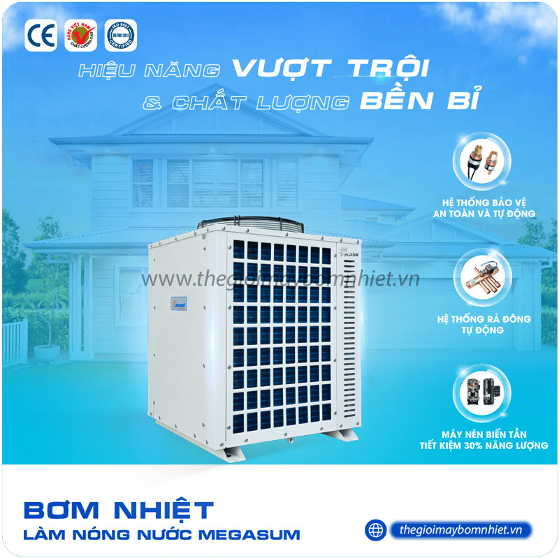 Bơm nhiệt Megasun MGS-5HP-2000L - Tiết kiệm đến 80% điện