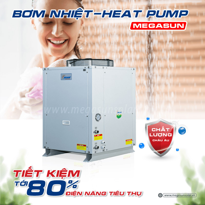 Hệ thống bơm nhiệt Megasun MGS-6HP-2000L - Tiết kiệm tới 80% điện năng