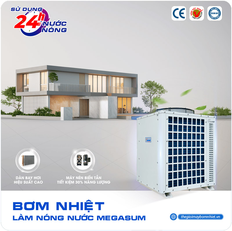Hướng dẫn lắp đặt hệ thống bơm nhiệt Megasun MGS-6HP-2000L