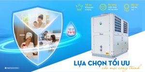 Heatpump nước nóng MGS-15HP Megasun giúp tiết kiệm 80% điện