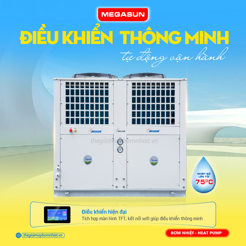 Cấu tạo máy nước nóng Heat pump Megasun MGS-15HP- 5000L 