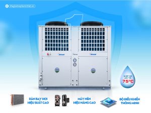 Máy bơm nhiệt công nghiệp Megasun MGS-44HP sở hữu hệ thống linh kiện nhập khẩu cao cấp, đạt chuẩn quốc tế