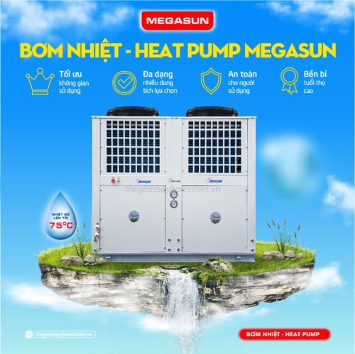 Hệ thống Heat Pump Megasun MGS-52HP - Giải pháp làm nóng nước hiện đại, an toàn, tiết kiệm điện