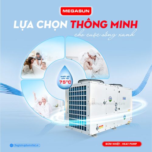 Máy nước nóng trung tâm heat pump Megasun MGS-15HP-8000L - Xu hướng của tương lai