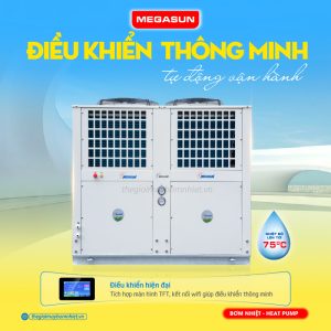 Máy nước nóng trung tâm heat pump Megasun MGS-15HP-8000L - Giải pháp sản xuất nước nóng thông minh, tiết kiệm 80% điệnnăng