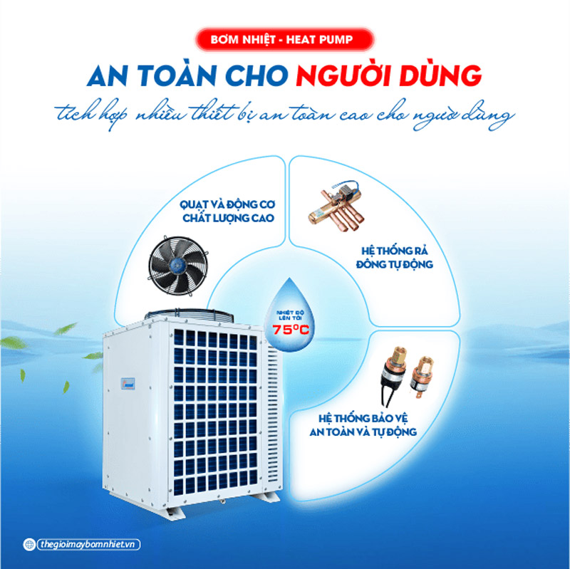Đặc điểm cấu tạo máy nước nóng không khí Megasun MGS-2.5HP-1000L