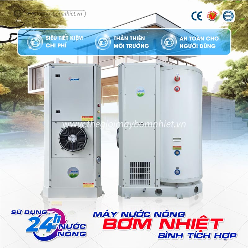 Bơm nhiệt cho gia đình Megasun có tuổi thọ cao lên tới 15 - 20 năm