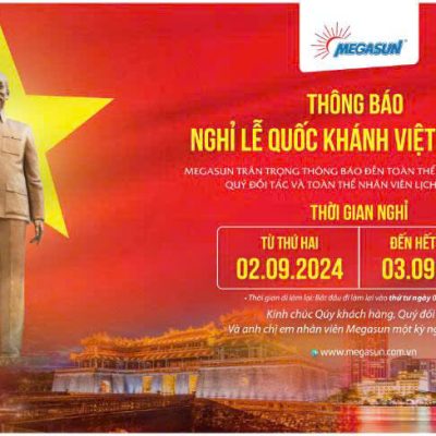 Thông báo nghỉ lễ quốc khánh 2-9-2024 Megasun