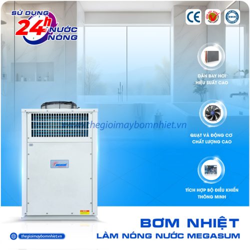 Heatpump dân dụng Megasun sở hữu linh kiện chất lượng cao