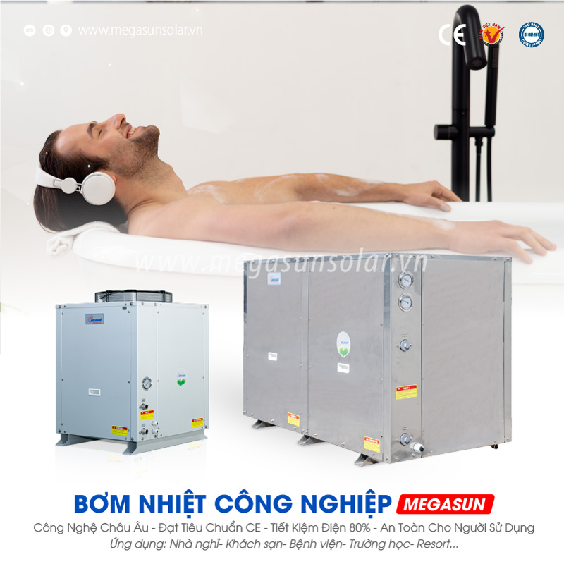 Máy bơm nhiệt giải nhiệt nước Megasun MGS-5HP-W sở hữu nhiều tính năng nổi bật