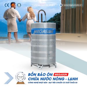 Bình giữ nước nóng inox bảo ôn 8000L (8m3) Megasun BBO-8000-KCA-D