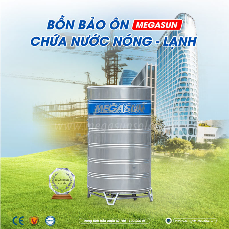 Megasun BBO-8000-KCA-D có thiết kế hình trụ đứng với 3 lớp dày dặn