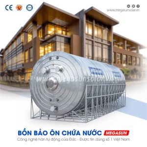 Bình nước nóng năng lượng mặt trời công nghiệp bọc bảo ôn 20000L (20m3) Megasun BBO-20000-CA-D