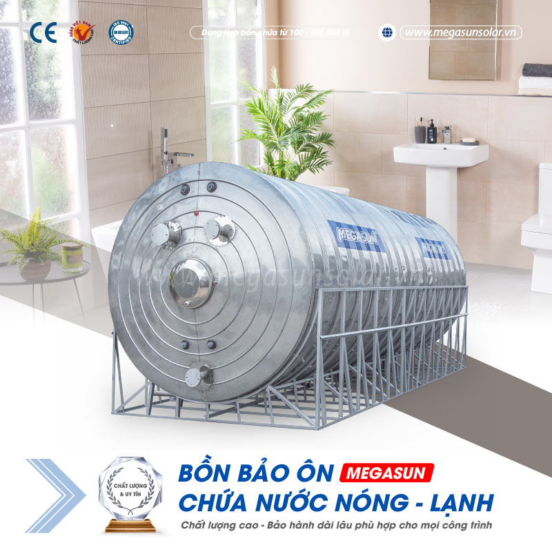 Đặc điểm Đặc điểm bình nước nóng năng lượng mặt trời công nghiệp bọc bảo ôn 20000L (20m3) Megasun