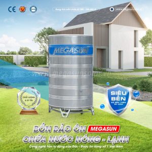 Bồn inox bảo ôn 9000 lít Megasun BBO-9000-KCA-D - Giải pháp hoàn hảo cho các công trình