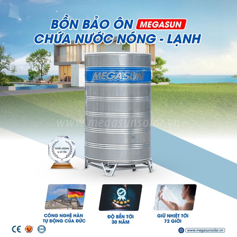 Đặc điểm cấu tạo và ưu điểm của bình giữ nhiệt inox bảo ôn Megasun