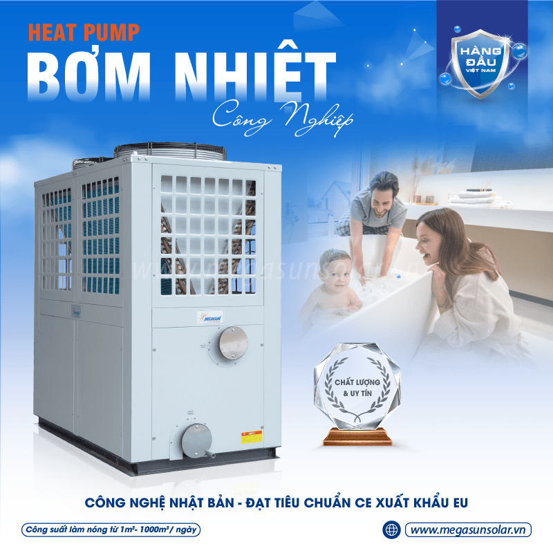 Máy nước nóng bơm nhiệt heat pump nhiệt độ cao Megasun