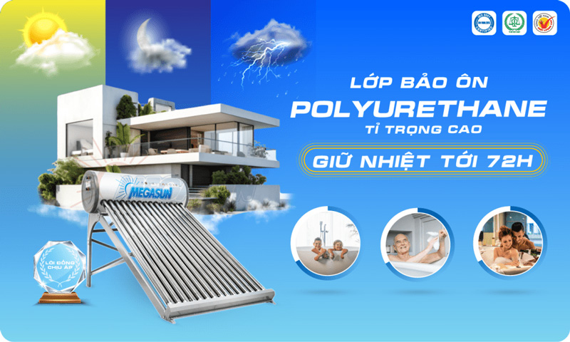 Máy nước nóng năng lượng mặt trời Megasun Inox – dòng KSS