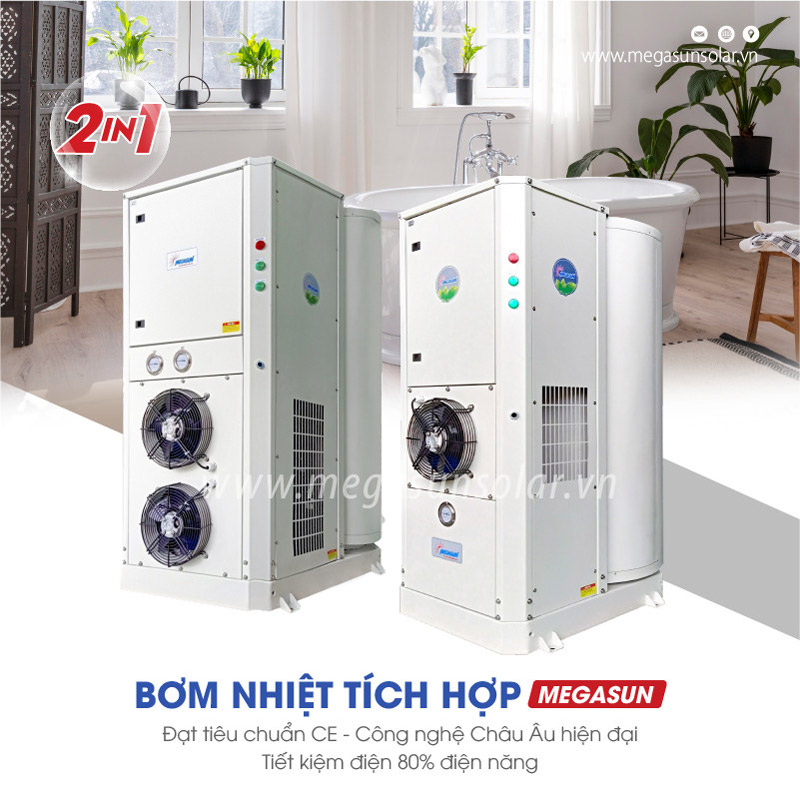 Ưu điểm bơm nhiệt Heatpump bình tích hợp Megasun