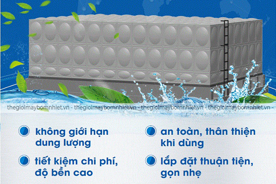 bồn nước inox vuông 2000l