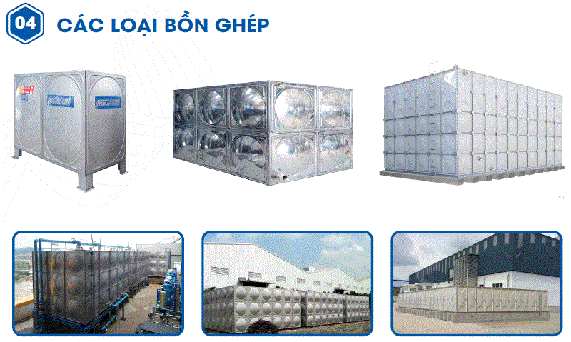 Bể inox lắp ghép