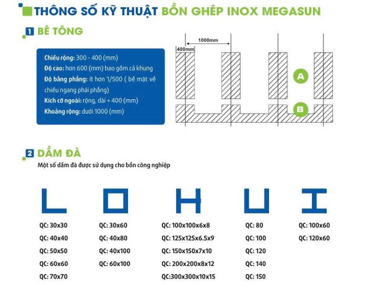 Bồn chứa nước lắp ghép inox