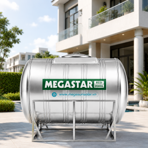 Bồn tròn inox Megastar Eco 2000L bồn ngang