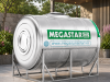 Bồn tròn inox Megasun Megastar 4000L bồn ngang