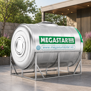 Bồn tròn inox Megasun Megastar 4000L bồn ngang