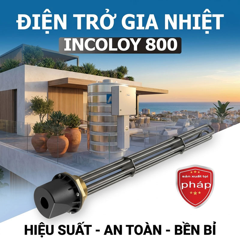 Điện trở gia nhiệt Incoloy 800 Megasun MGS-R5K-EU - Hiệu suất gia nhiệt nhanh, độ bền gấp 2-3 lần