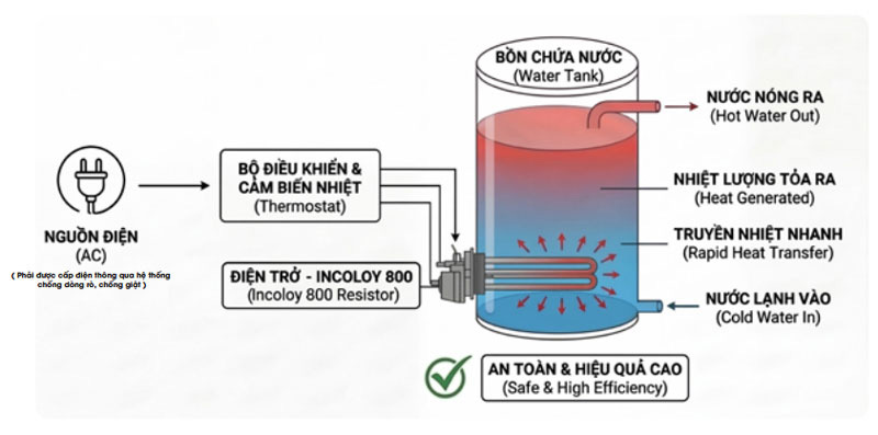 Nguyên lý hoạt động của điện trở Heater Incoloy 800 Megasun