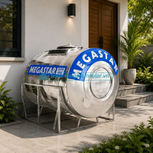 Bồn ngang inox chứa nước sinh hoạt 1000L Megastar Super