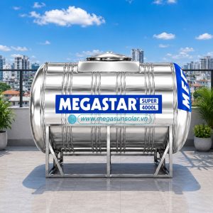 Téc nước lạnh inox Megastar Super 4000L bồn ngang