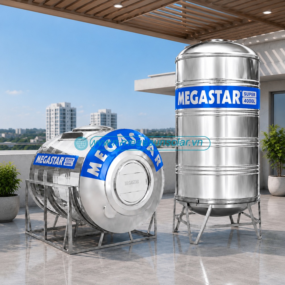 Bồn nước inox Megastar Super BLM-4000SD/N Megasun dung tích 4000L