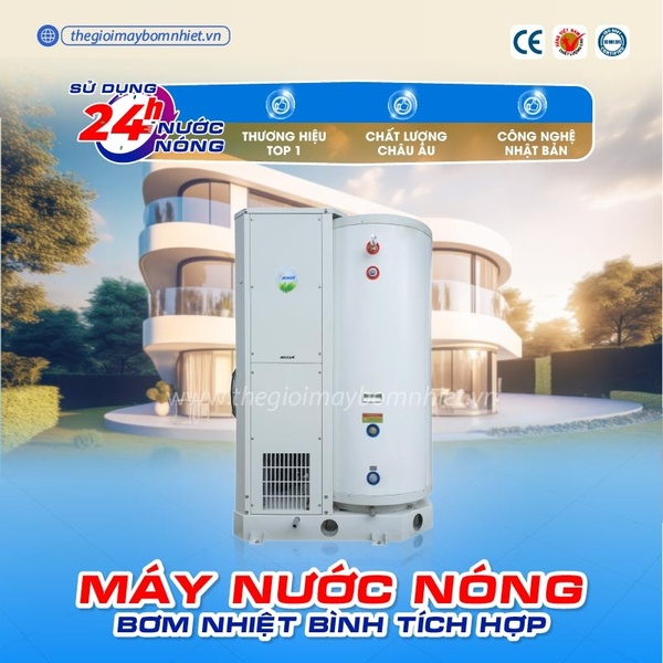 Máy bơm nhiệt Heat Pump tiết kiệm đến 80% điện năng so với bình nóng lạnh điện trở