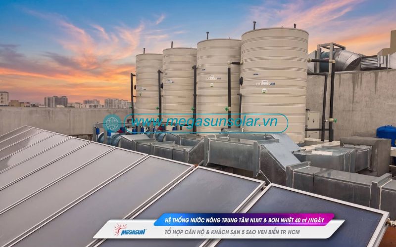 Hoàn thiện hệ thống nước nóng trung tâm công suất 40m3 chủ đầu tư tổ hợp khách sạn và căn hộ cao cấp ở Vũng Tàu - Tp.Hồ Chí Minh