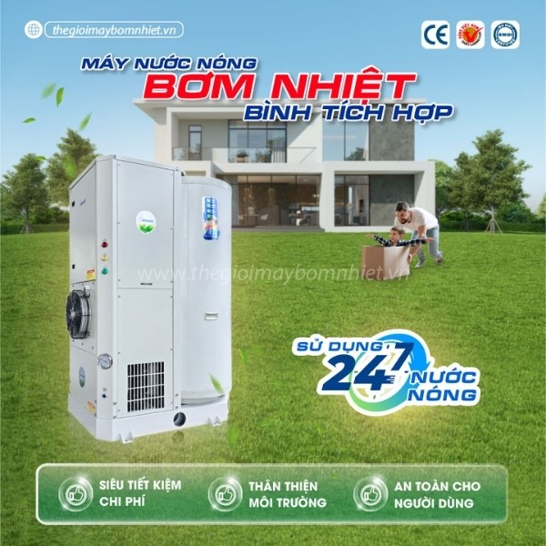 Máy bơm nhiệt gia đình dạng tích hợp